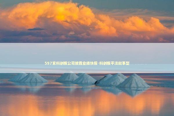 597家科创板公司披露业绩快报-科创板平淡叙事型 新闻