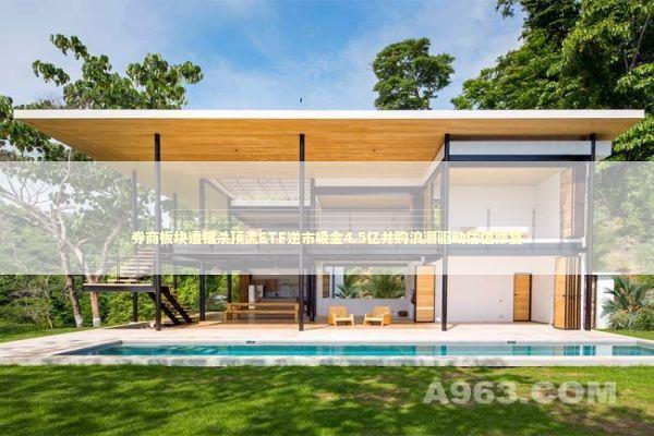 券商板块遭错杀顶流ETF逆市吸金4.5亿并购浪潮驱动估值修复 新闻